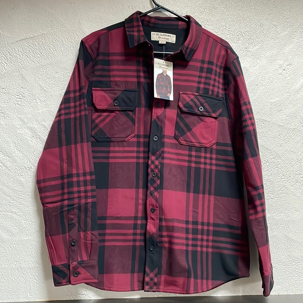 The BC Clothing - Plaid Fleece Shirt Jacket